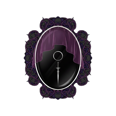 Shade Court veiled mirror and dagger emblem