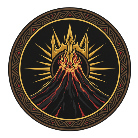Solcar Imperium volcanic sun emblem